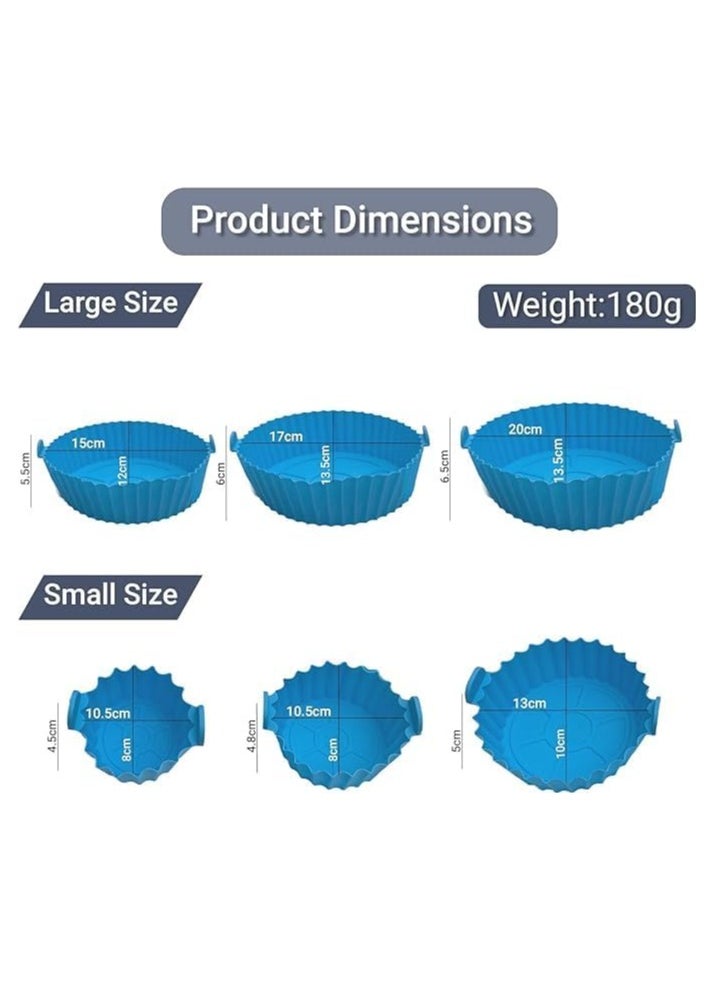 Generic Set of 6 Silicone Air Fryer Pans, Food Safe and Heat Resistant, Reusable Air Fryer Oven Accessories, Non-Stick Bakeware, Replacement Basket for Flammable Parchment Paper Liners (Red)  - Image 2