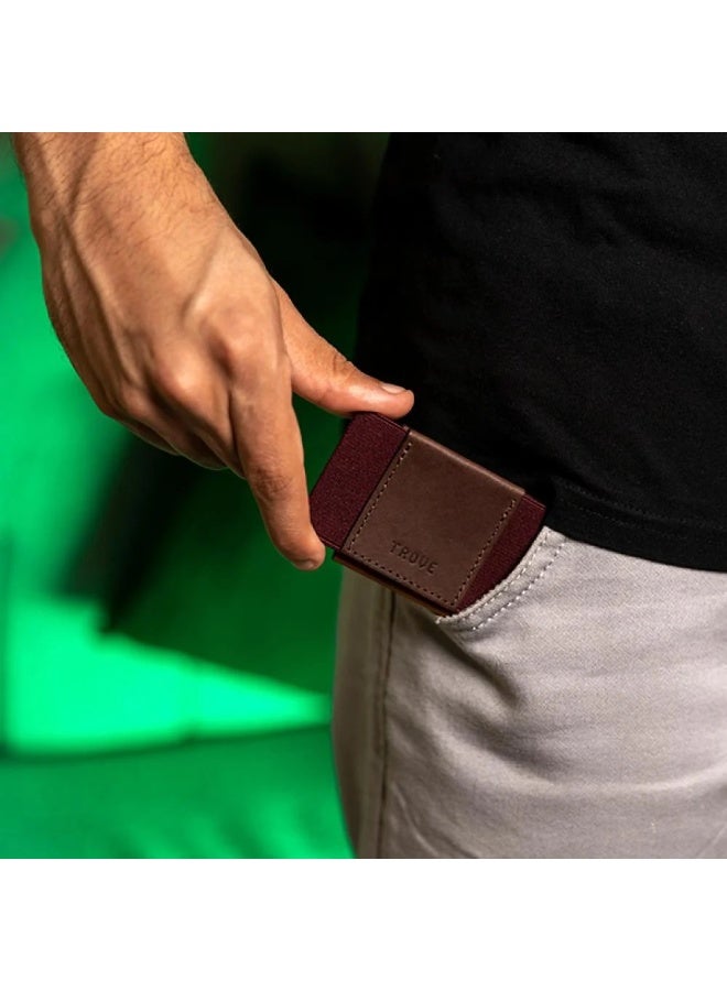 Trove Brown and Burgundy Card Wallet - Image 4