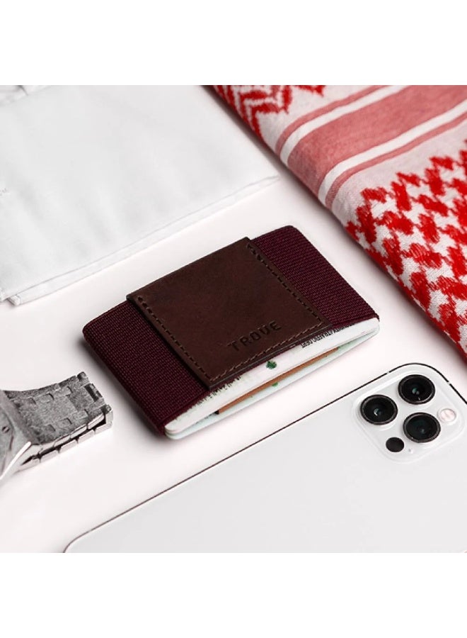 Trove Brown and Burgundy Card Wallet - Image 3