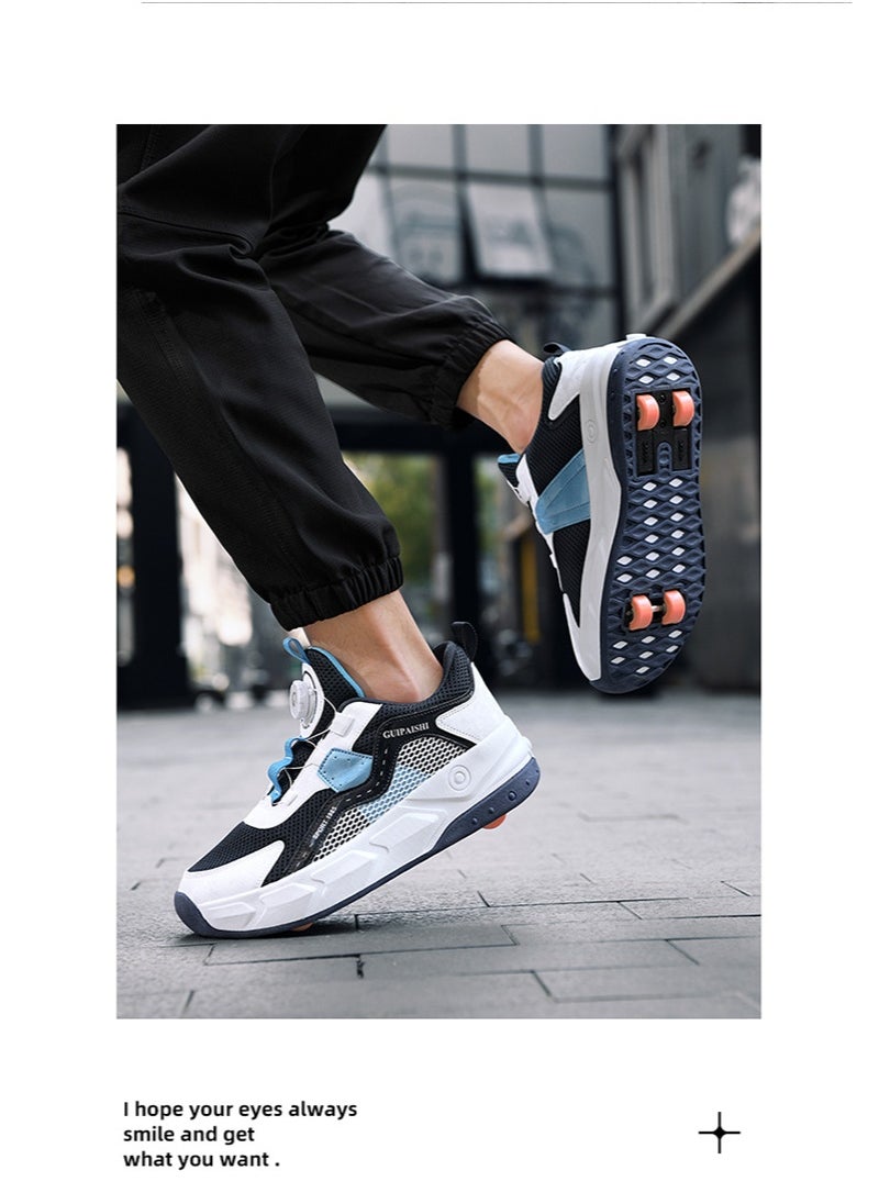 NIBEMINENT Kids Roller Skates Shoes 4 Wheels Roller Shoes Boys Girls Wheel Shoes Roller Sneakers Shoes for Beginner More Balanced  - Image 4