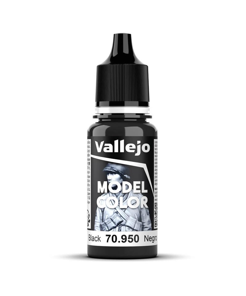 Vallejo Black Model Color Paint, 17ml - Image 1