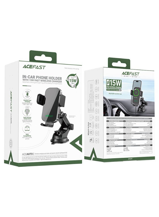 ACEFAST Fast Wireless Charger Car Holder D53, Multi-angle Adjustment, Free Rotation, Telescopic Rod for Convenient Angle, Widely Compatible - Black - Image 5