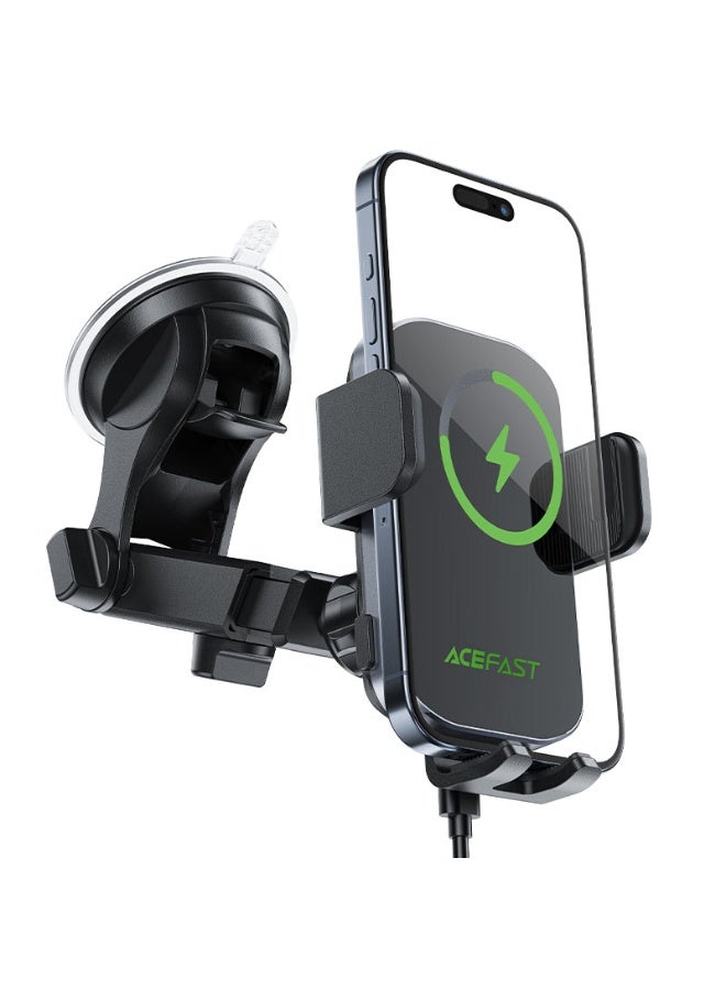 ACEFAST Fast Wireless Charger Car Holder D53, Multi-angle Adjustment, Free Rotation, Telescopic Rod for Convenient Angle, Widely Compatible - Black - Image 2
