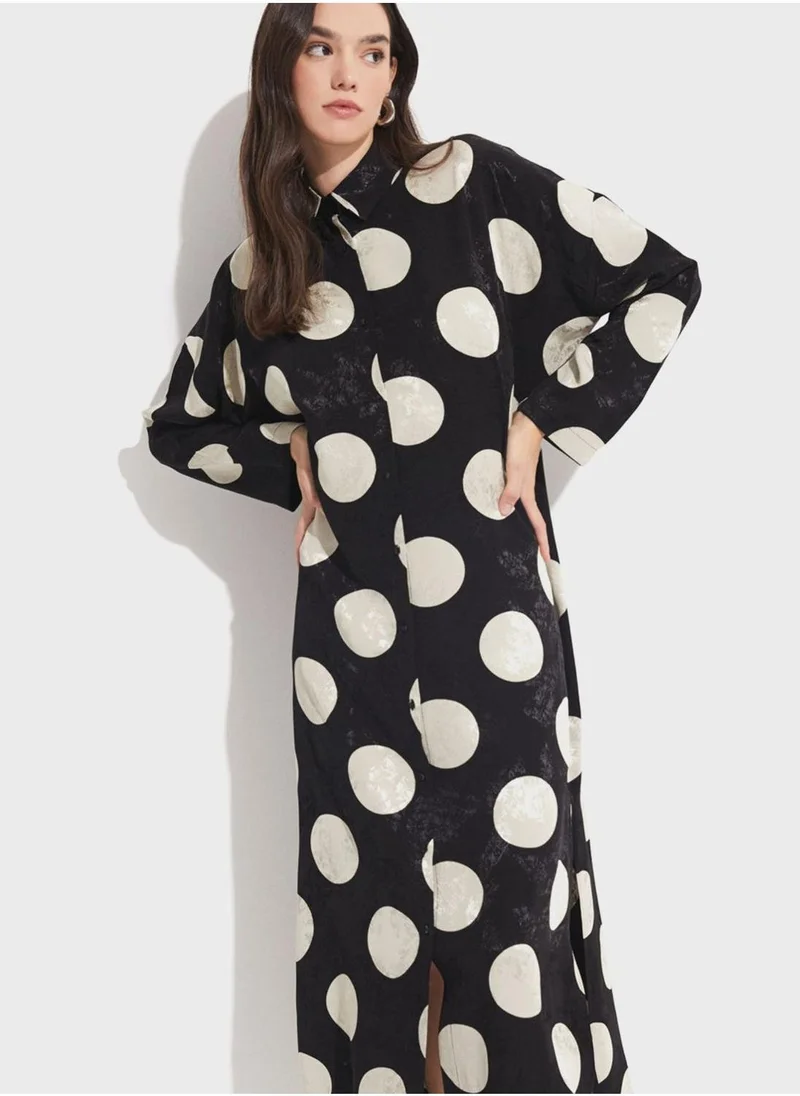 JUNE Printed Shirt Dress