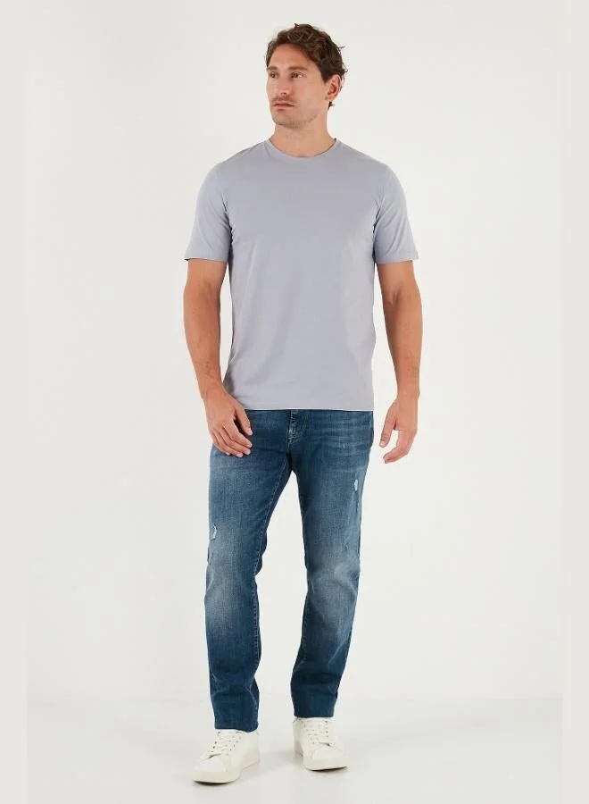 بوراتي تي شيرت رجالي بياقة دائرية بقصة عادية من قطن بوراتي