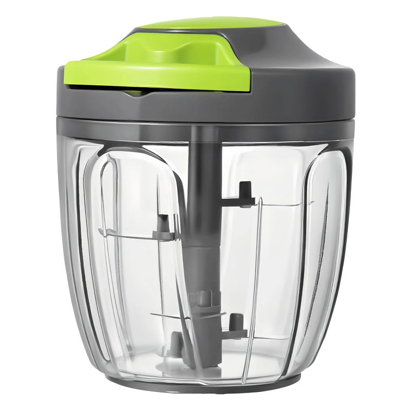 MAMICOOKER Manual Food Processor Vegetable Chopper, Portable Hand Pull String Garlic Mincer Onion Cutter for Veggies, Ginger, Fruits, Nuts, Herbs, etc., 900ml-Gray - Image 1