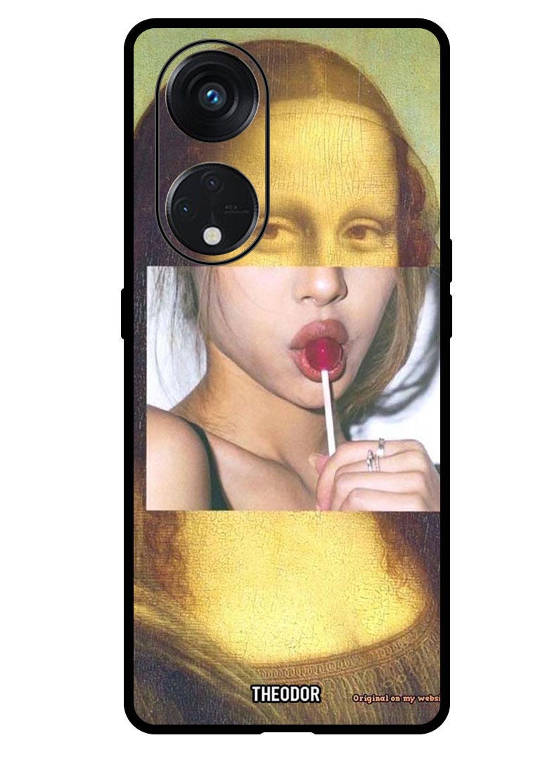 Protective Case Anti Scratch Shock Proof Bumper Cover For Oppo Reno 8T 5G Mona lisa lolipop