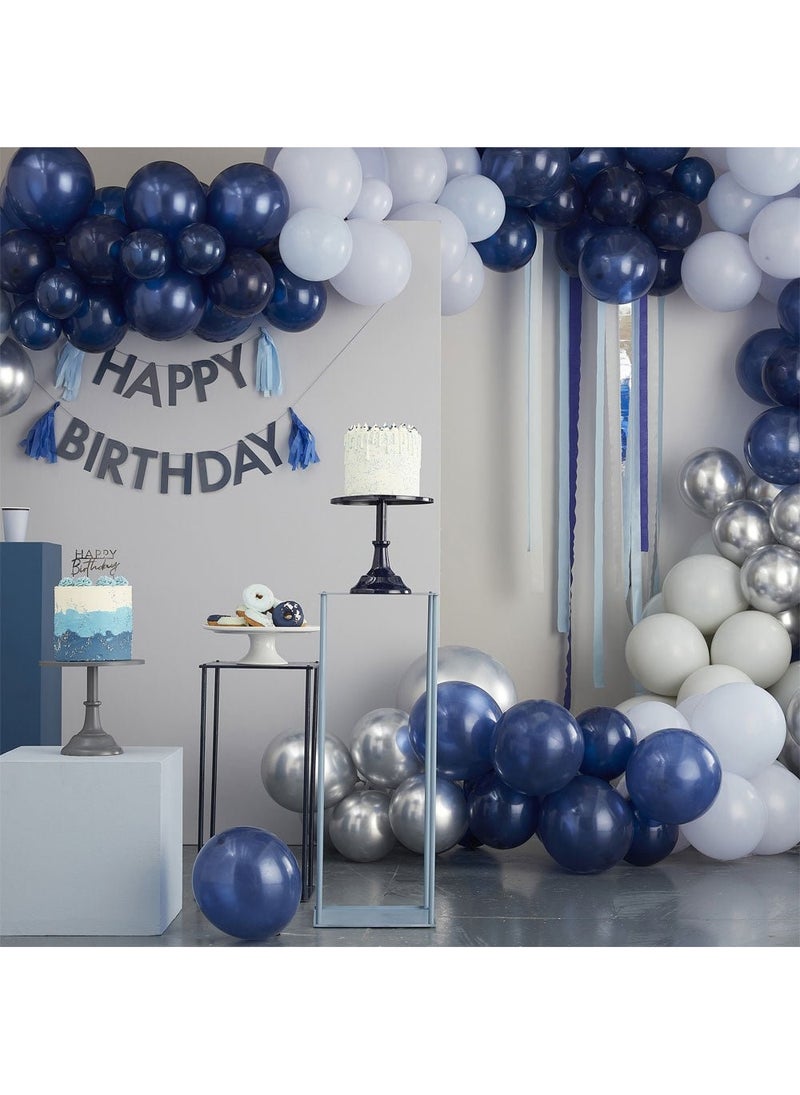 Ginger Ray Luxe Balloon Arch Blue Silver Chrome DIY 200-Pack - Image 3