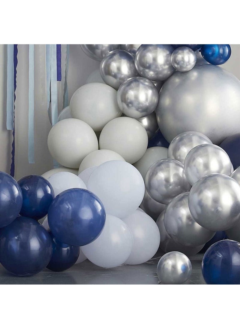 Ginger Ray Luxe Balloon Arch Blue Silver Chrome DIY 200-Pack - Image 4