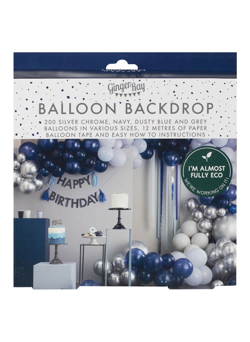 Ginger Ray Luxe Balloon Arch Blue Silver Chrome DIY 200-Pack - Image 5