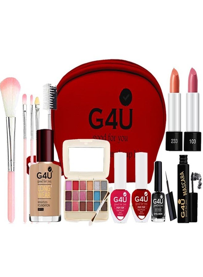 G4U All in One Makeup Kit for Women Full Kit, Basic Cosmetics Kit for Beginner & Professionals With Pouch(Pack of - 14 pcs) A01 - Image 2