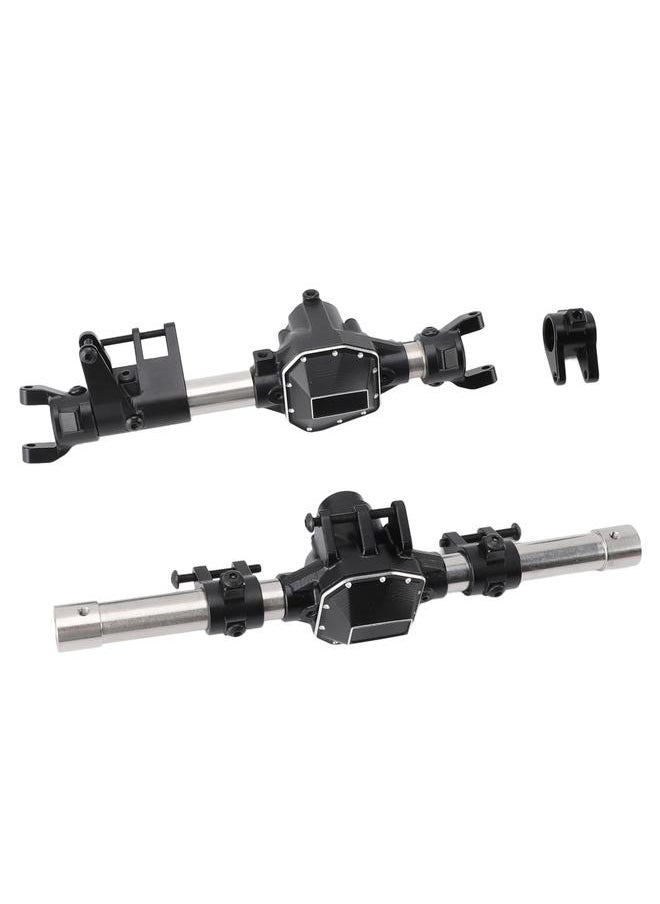 Thoraya RC Car Front Rear Axle Black Stainless Steel Aluminum Alloy Anodized RC Front Rear Axle Set for SCX10 PRO  - Image 2