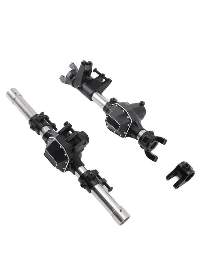Thoraya RC Car Front Rear Axle Black Stainless Steel Aluminum Alloy Anodized RC Front Rear Axle Set for SCX10 PRO  - Image 3
