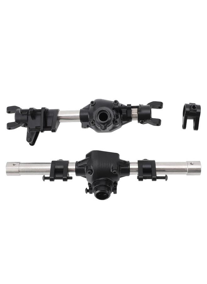 Thoraya RC Car Front Rear Axle Black Stainless Steel Aluminum Alloy Anodized RC Front Rear Axle Set for SCX10 PRO  - Image 1