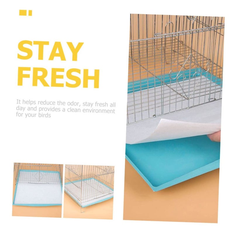 Totority 300pcs Thick Bird Cage Liner Paper Mats for Parakeets Absorbent Cushion Pads Clean Cage - Image 5