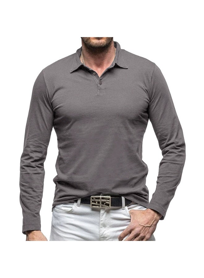 general Men's Cotton Polo Shirts Performance Long Sleeve T-Shirts Moisture Wicking Dry Fit Polos Fashion Golf Shirt for Men - Image 1