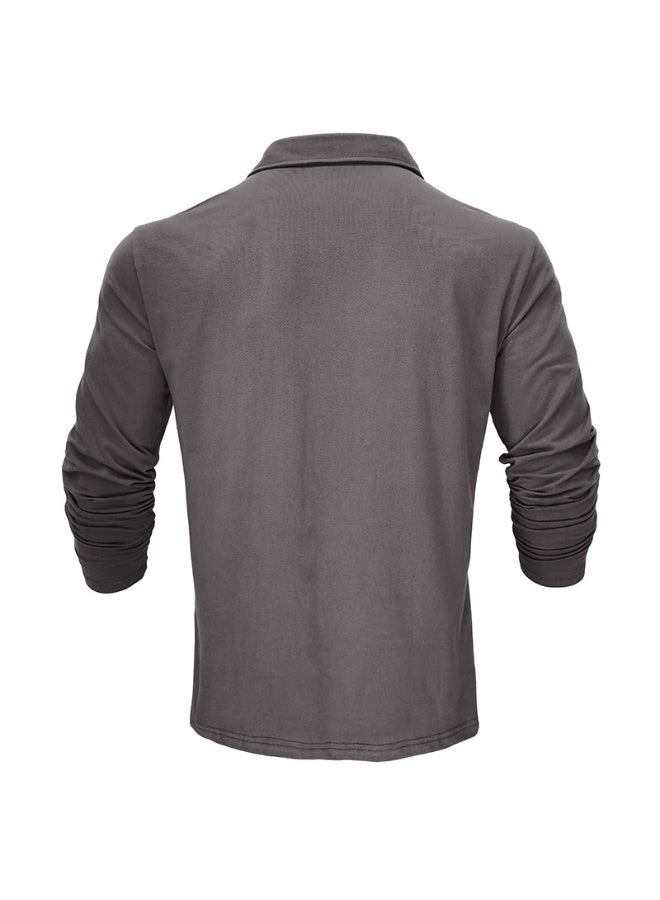 general Men's Cotton Polo Shirts Performance Long Sleeve T-Shirts Moisture Wicking Dry Fit Polos Fashion Golf Shirt for Men - Image 2