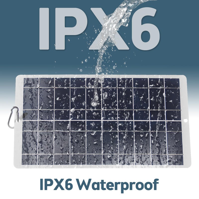 8 Watt IPX6 Waterproof Portable Solar Panel 5V Type C Charger 19 Efficiency for Smartphones Outdoor Security Devices - Image 3