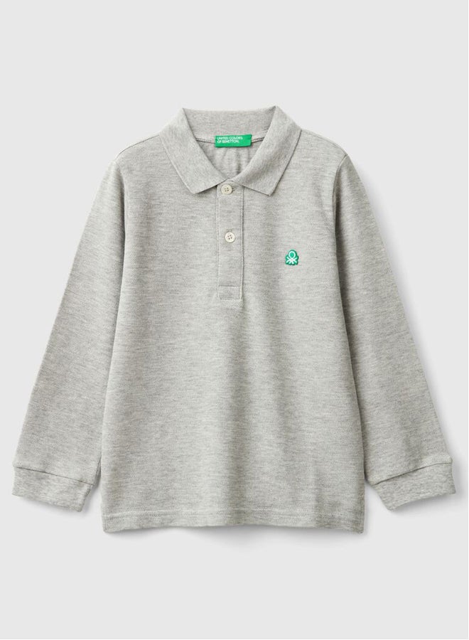 Benetton Boys Long Sleeve Polo Shirt - Image 4