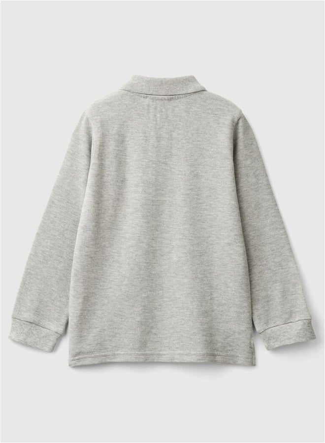 Benetton Boys Long Sleeve Polo Shirt - Image 2