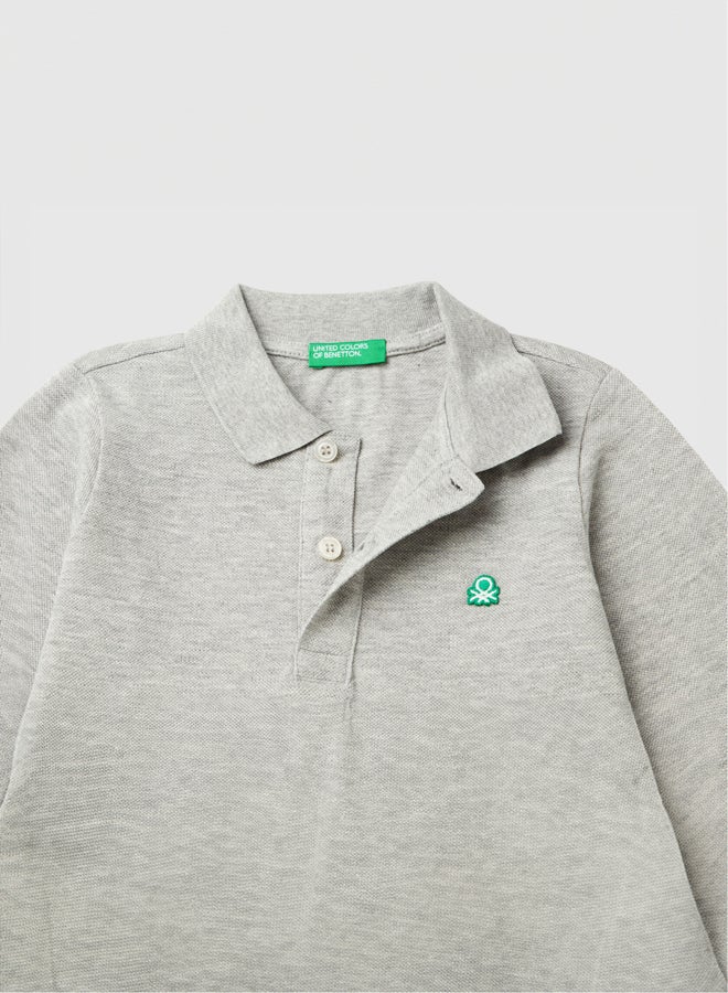 Benetton Boys Long Sleeve Polo Shirt - Image 3
