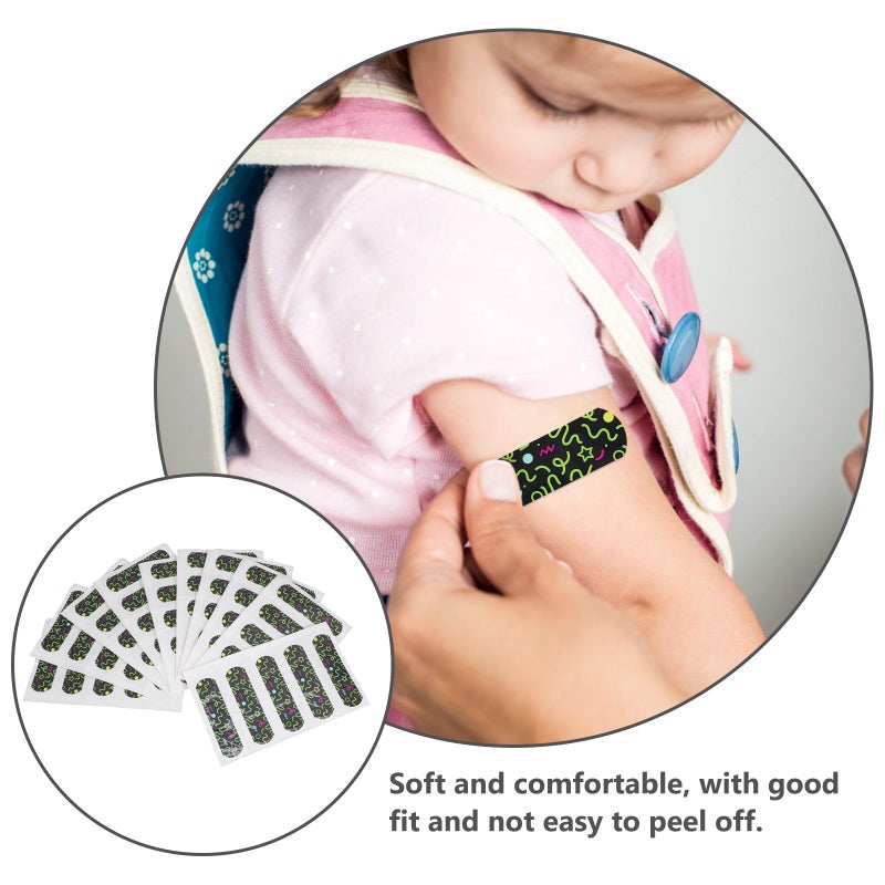 Glow In The Dark Adhesive Bandages 100pcs Cartoon Pattern Wound Care Patches For Night Use - Image 4