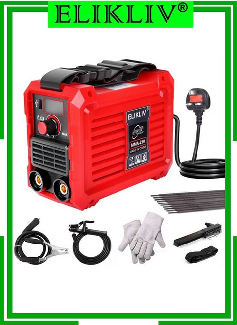 250Amp MMA Mini Stick Welder, Portable IGBT Hot Start Inverter Welder with 3.6lbs Ultra Light Weight with Electrode Holder,Earth Clamp,Mask,Brush,Welding Rods,Gloves