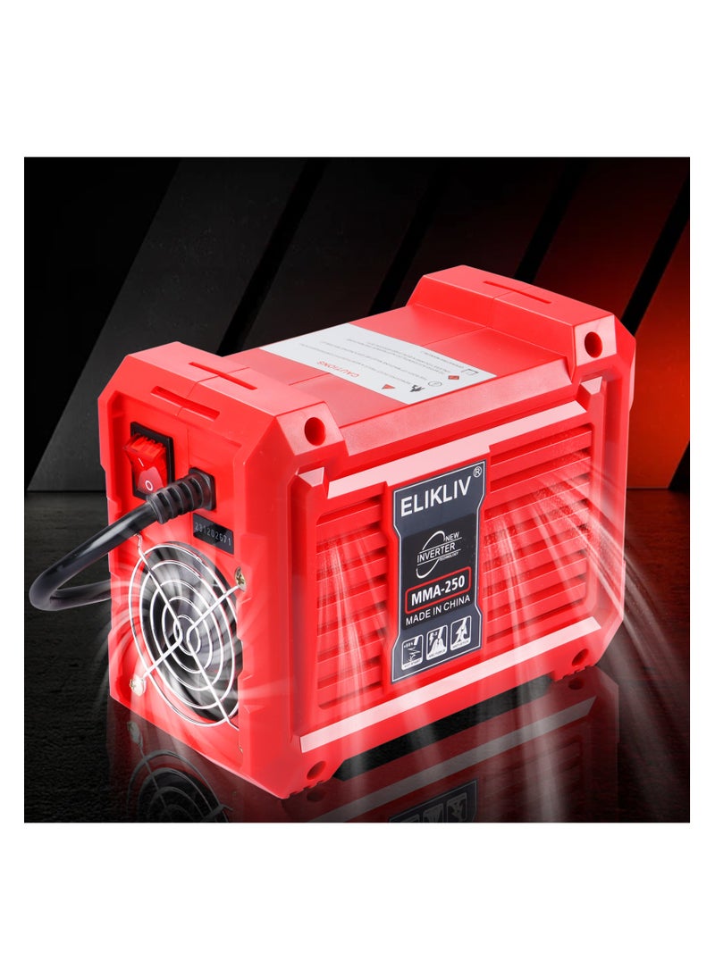 ELIKLIV - 250Amp MMA Mini Stick Welder, Portable IGBT Hot Start Inverter Welder with 3.6lbs Ultra Light Weight with Electrode Holder,Earth Clamp,Mask,Brush,Welding Rods,Gloves - Image 1