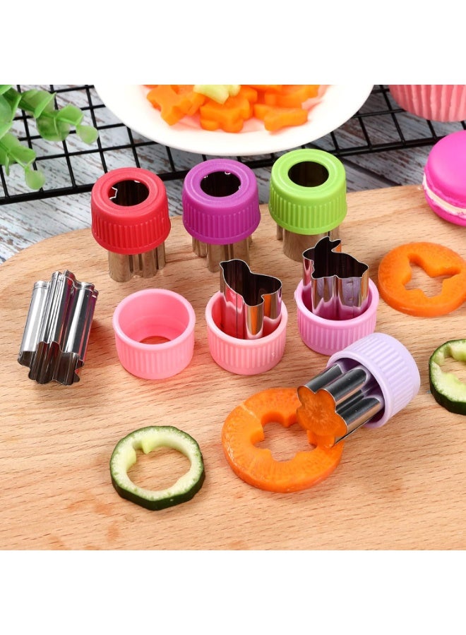Vegetable Cutter Shape Set, Mini Cookie Cutters,Biscuit Cutter to Decorate Food, Children's Baking and Food Supplement tool Accessories Kitchen Crafts, (20PCS+20Fork) - Image 3