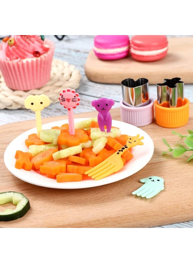 Vegetable Cutter Shape Set, Mini Cookie Cutters,Biscuit Cutter to Decorate Food, Children's Baking and Food Supplement tool Accessories Kitchen Crafts, (20PCS+20Fork) - Image 4