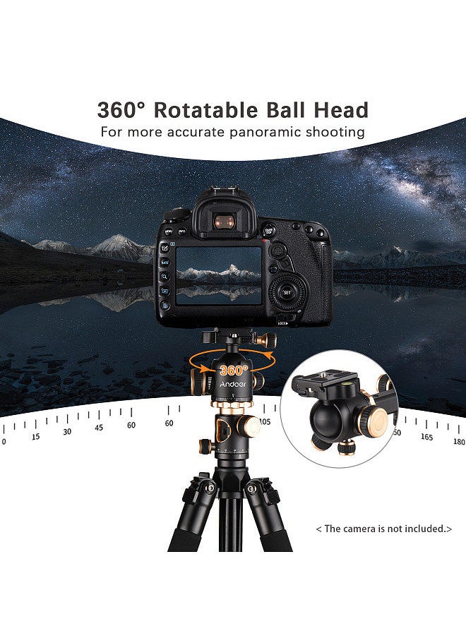 ANDOER - Andoer 184cm/72.4in Portable Photography Tripod Horizontal Camera Tripod Stand Monopod Aluminum Alloy 8kg/17.6lbs Load Capacity - Image 1