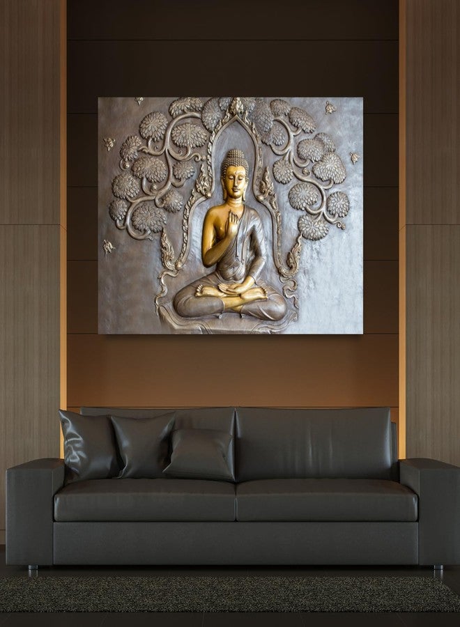 Masstone Gautam Buddha Paintings for Living Room | Embossed 3D Printing | Painting for Wall Decoration | Wall Art for Bedroom | Embossed 3D Digital Reprint | 36x24 Inch | Without Frame | Pack of 1 - Image 5