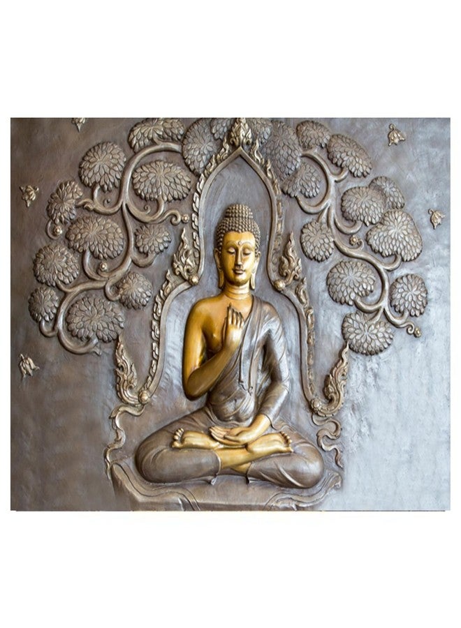 Masstone Gautam Buddha Paintings for Living Room | Embossed 3D Printing | Painting for Wall Decoration | Wall Art for Bedroom | Embossed 3D Digital Reprint | 36x24 Inch | Without Frame | Pack of 1 - Image 1