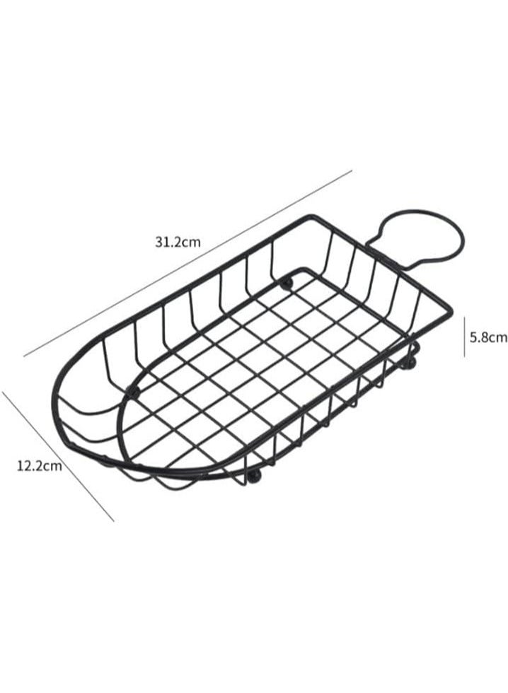 French Fries Mesh Stand Boat Shape Snack Holder Fried Food Serving Rack, Restaurant Basket, Black Iron Serving Baskets, For Chicken Tenders, Hot Dogs, Wings, Or Onion Rings.  - Image 3