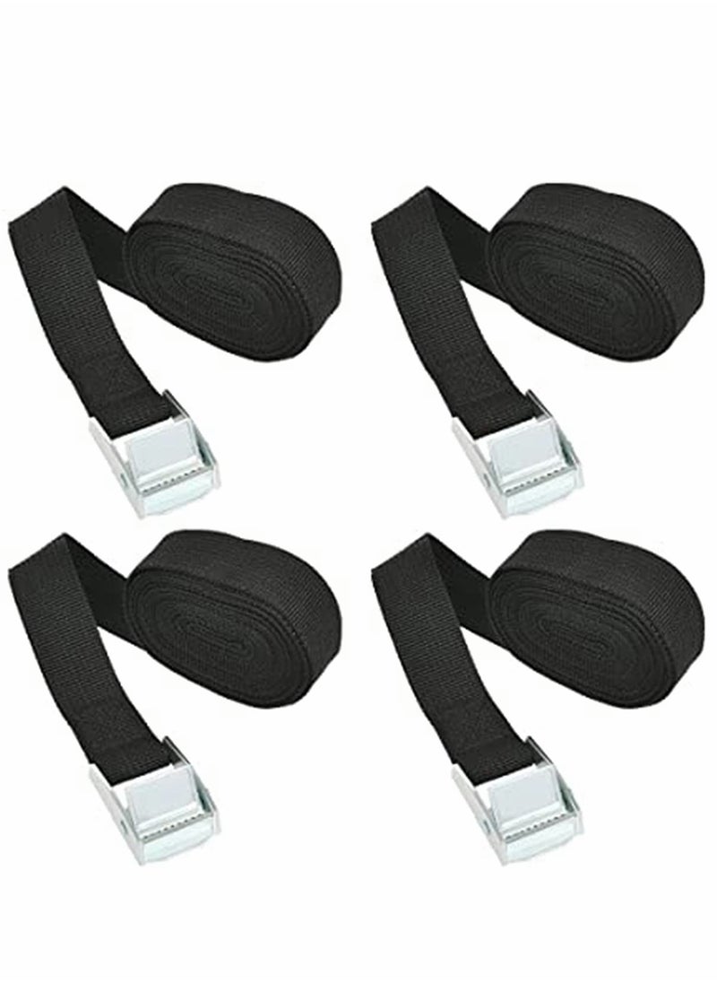 SYOSI - 4 Pcs Fastening Straps with Buckle, 2.5m x 2.5cm Heavy Duty Tie Down Adjustable Straps Tension Straps Polypropylene Webbing Lashing Straps for Bike, Motorcycle, Car, Auto - Image 1