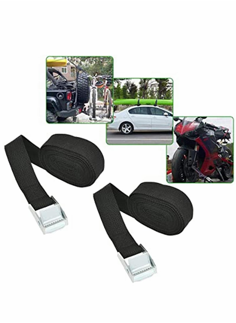 SYOSI - 4 Pcs Fastening Straps with Buckle, 2.5m x 2.5cm Heavy Duty Tie Down Adjustable Straps Tension Straps Polypropylene Webbing Lashing Straps for Bike, Motorcycle, Car, Auto - Image 1