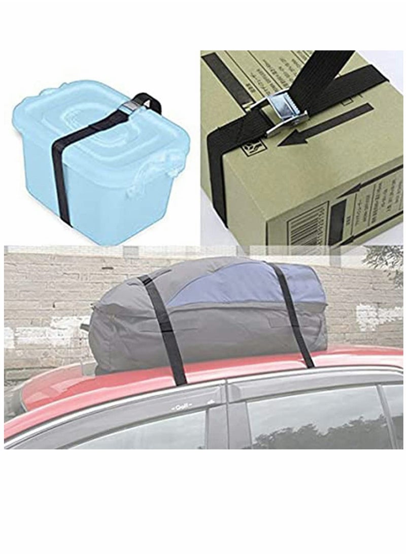 SYOSI - 4 Pcs Fastening Straps with Buckle, 2.5m x 2.5cm Heavy Duty Tie Down Adjustable Straps Tension Straps Polypropylene Webbing Lashing Straps for Bike, Motorcycle, Car, Auto - Image 1