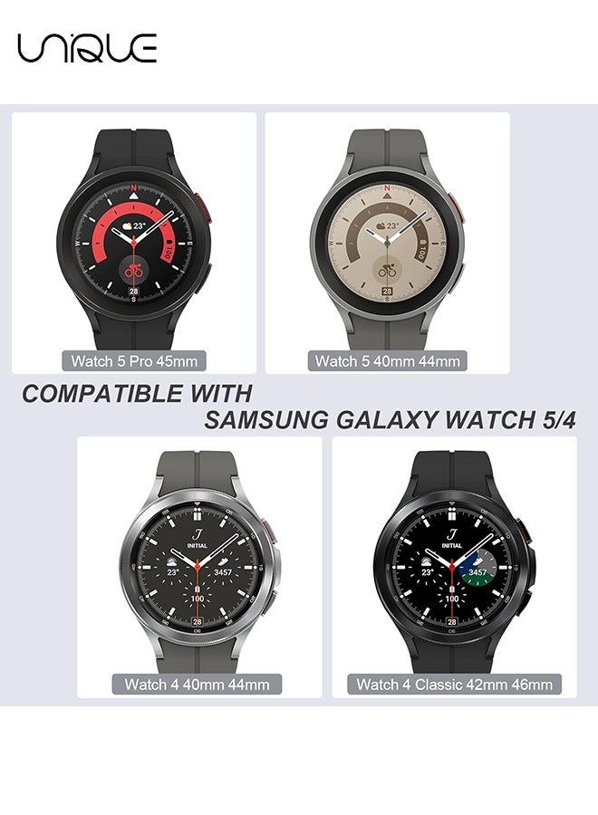 Unique 2 Pack Band Compatible with Samsung  Galaxy Watch 5 Pro 45mm/ Galaxy Watch 5 40mm 44mm/ Watch 4 40mm 44mm/ Watch 4 Classic 42mm 46mm, 20mm, No Gap Silicone Replacement Strap with Colorful Buckle - Image 2
