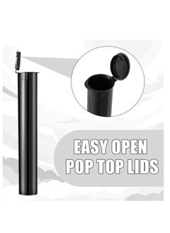 KASTWAVE 150 Pcs Plastic PVC Tube Storage Black Plastic Tube 116mm Plastic Container Holder Vial Pill Bottle Empty Plastic Bottles with Lids  - Image 3