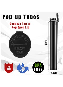 KASTWAVE 150 Pcs Plastic PVC Tube Storage Black Plastic Tube 116mm Plastic Container Holder Vial Pill Bottle Empty Plastic Bottles with Lids  - Image 2