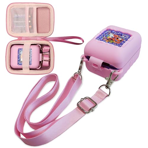 JCHPINE Hard Carrying Case and Silicone Cover for Bitzee Interactive Toy Digital Pet, Accessories Case for Bitzee Virtual Electronic Pets Original 15 Animals (Pink) - Image 5
