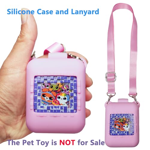 JCHPINE Hard Carrying Case and Silicone Cover for Bitzee Interactive Toy Digital Pet, Accessories Case for Bitzee Virtual Electronic Pets Original 15 Animals (Pink) - Image 4