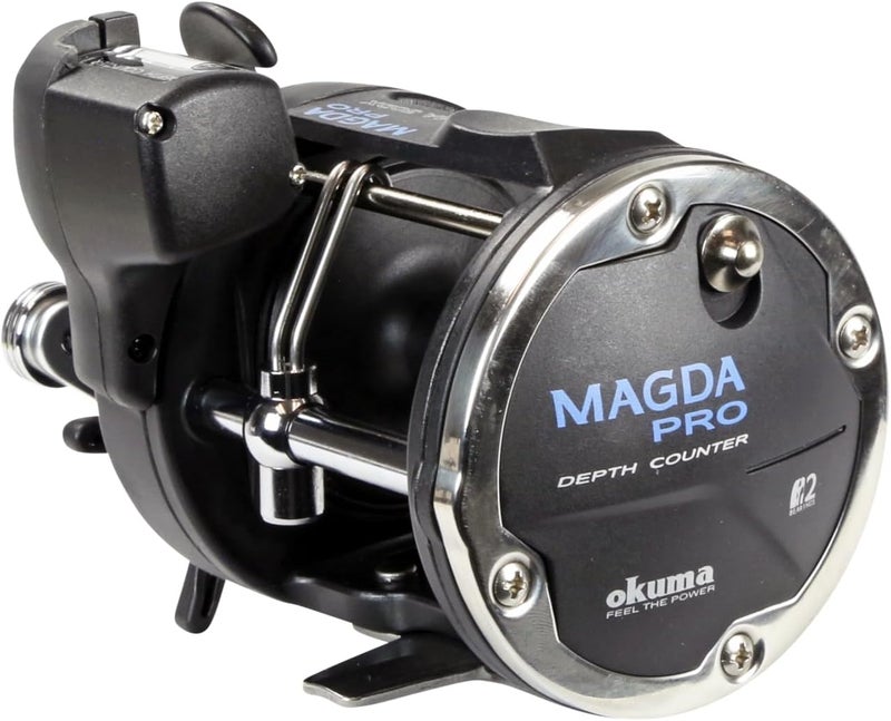 Okuma بكرة صيد أوكومّا ماغدا برو MA-30DX مع عداد خط مستوى - أسود/فضي - Image 3