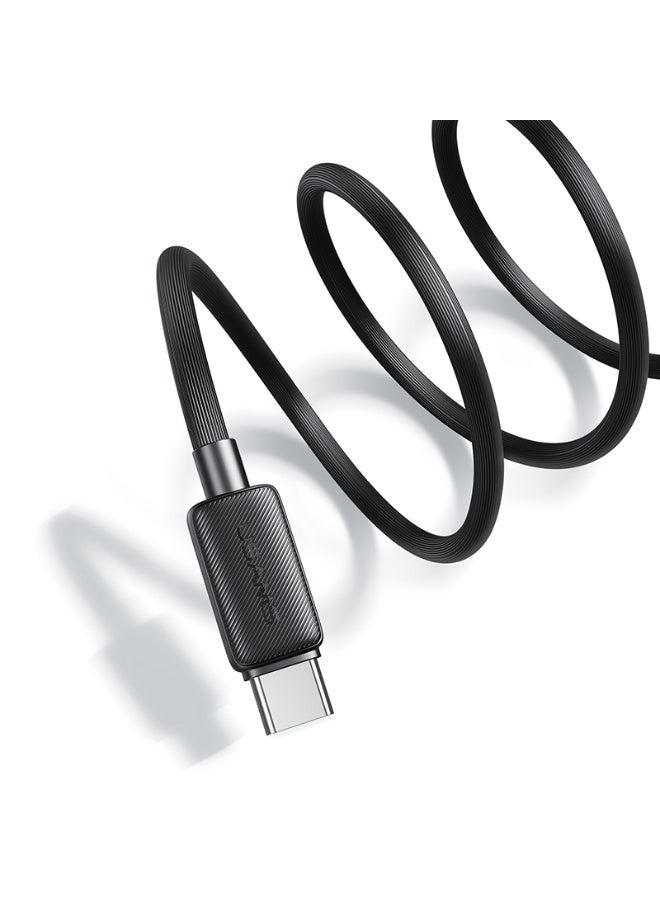 USAMS US-SJ696 60W Striped Data Cable Type-C To Type-C-KY Series 2M - Black - Image 4