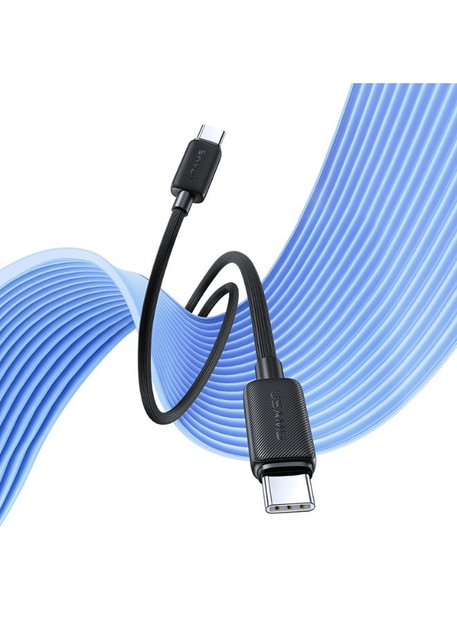 USAMS US-SJ696 60W Striped Data Cable Type-C To Type-C-KY Series 2M - Black - Image 5