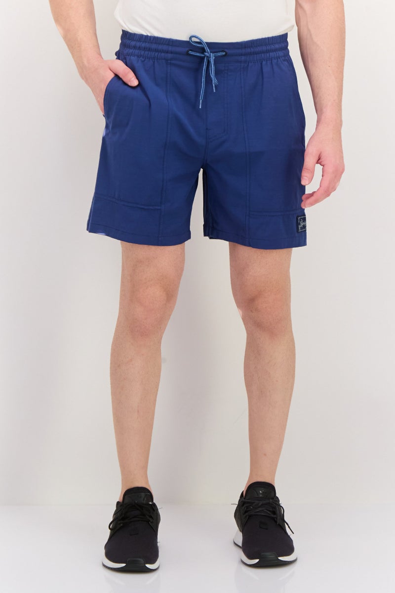 Hurley Men Sportswear Fit 6 Inseam Brand Logo Training Shorts, Dark Blue - Image 1