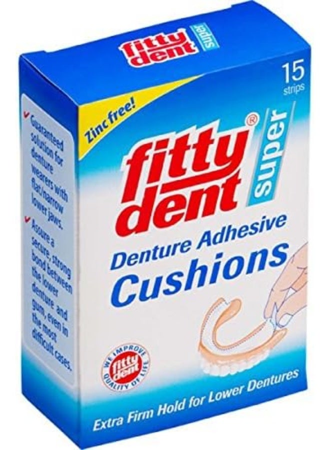 Fittydent وسائد لاصقة لأسنان فتيDent سوبر 15 شريط - خالية من الزنك - Image 1