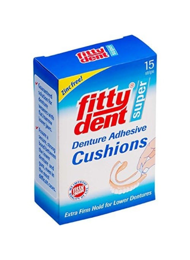 Fittydent وسائد لاصقة لأسنان فتيDent سوبر 15 شريط - خالية من الزنك - Image 2