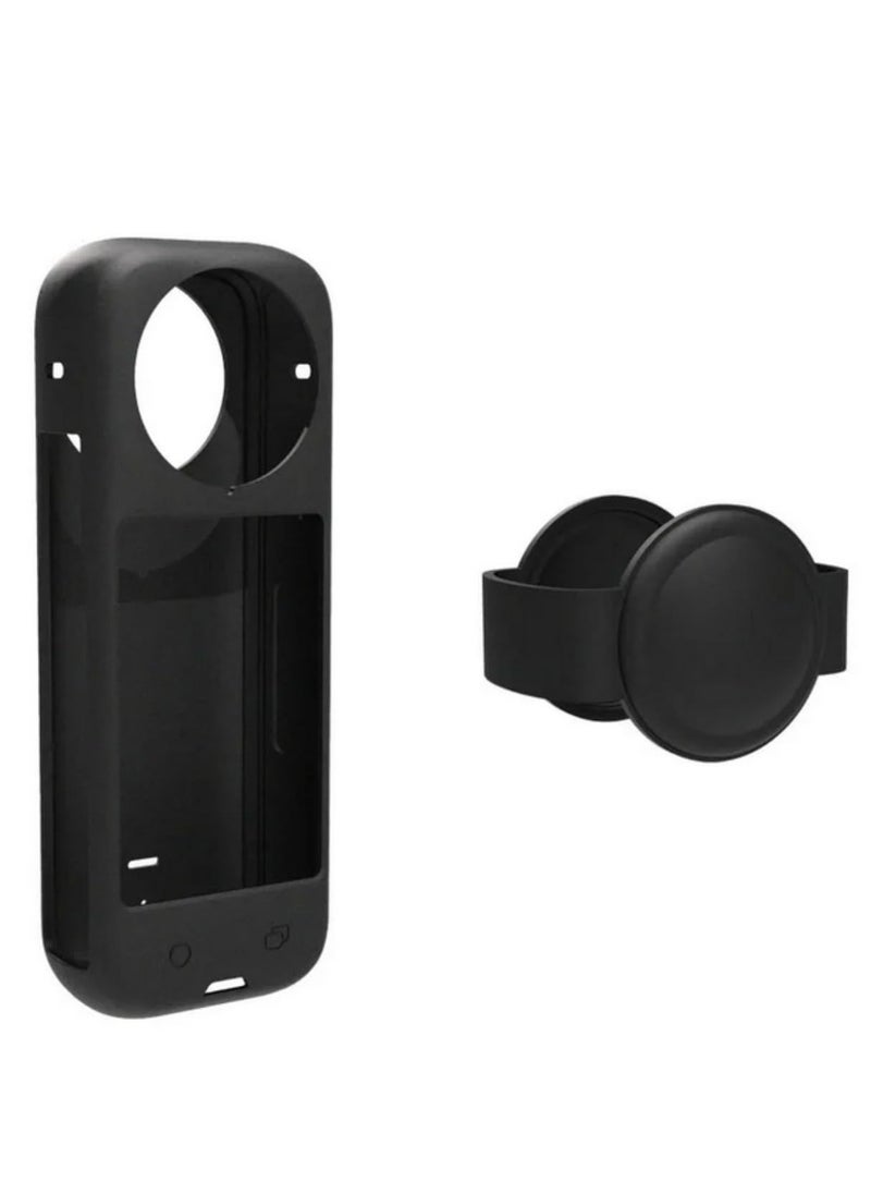 Generic Silicone Protective Case Cover for Insta360 X4 Camera Full Body Lens Anti Slip Anti Scratch Shockproof Soft Skin Cover Durable Flexible Fit Accessories for Insta360 X4 black  - Image 1
