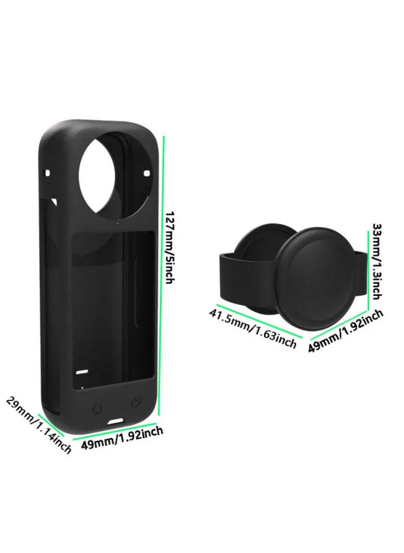 Generic Silicone Protective Case Cover for Insta360 X4 Camera Full Body Lens Anti Slip Anti Scratch Shockproof Soft Skin Cover Durable Flexible Fit Accessories for Insta360 X4 black  - Image 2